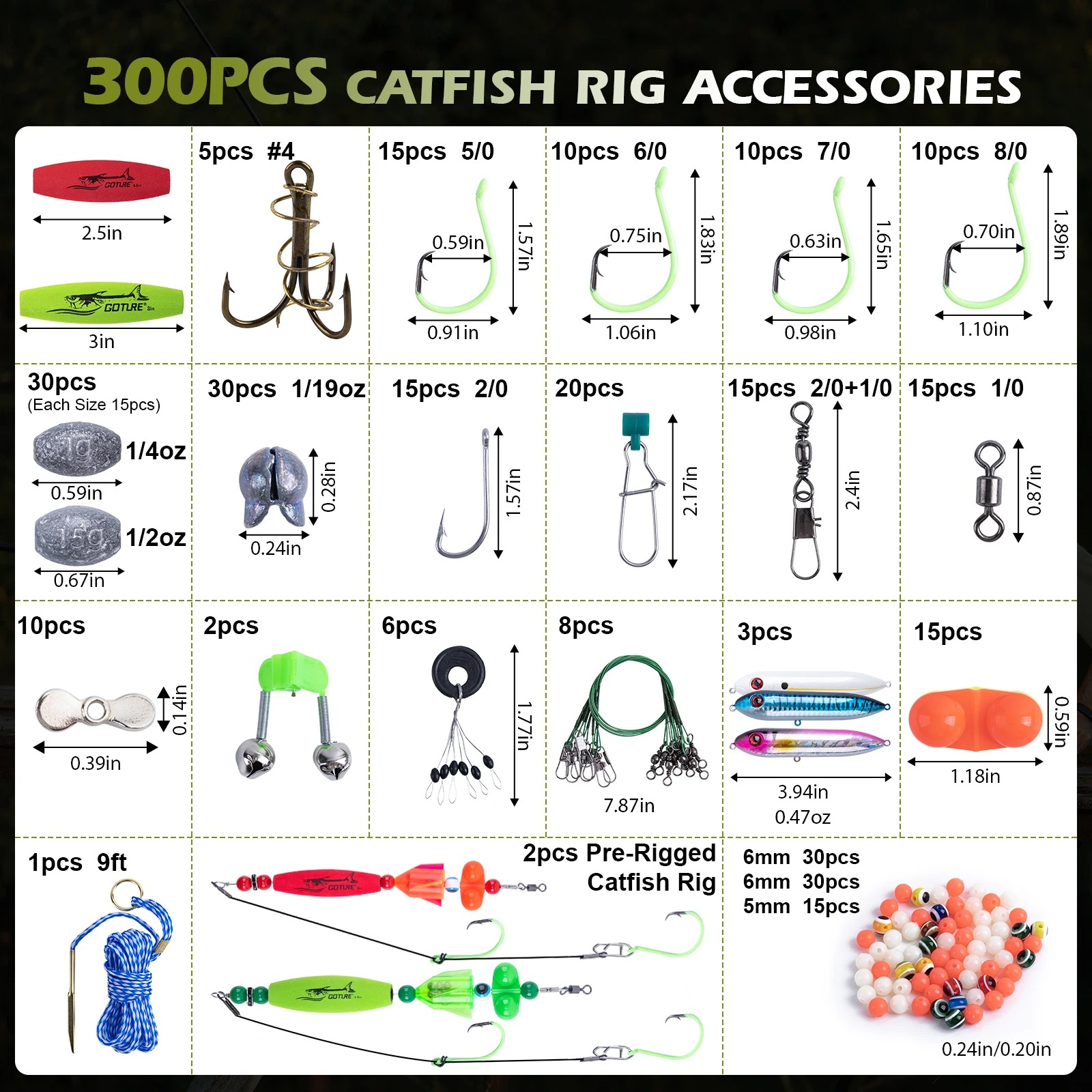 Goture Portable 274/300Pcs Cat - đánh giá và giá Fishing Hook Box